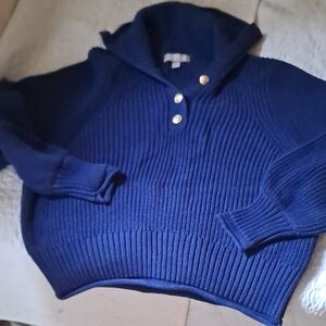 Jcrew Cropped Navy Blue Women's Sweater